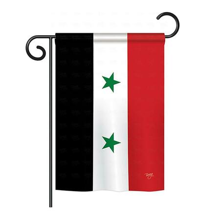 GARDENCONTROL 13 x 18.5 in. Syria Nationality Vertical Double Sided Garden Flag Set with Banner Pole GA3261859